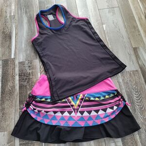 Lucky in Love Black and Pink Skort